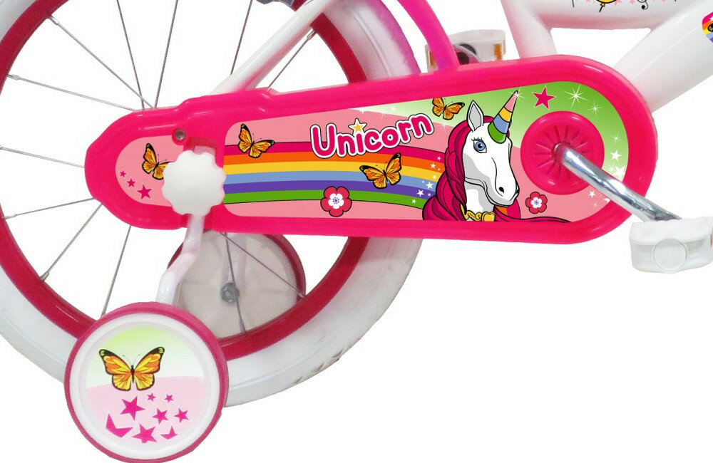 Rower DISNEY Unicorn 16 Biało-różowy kolka podporowe oslona