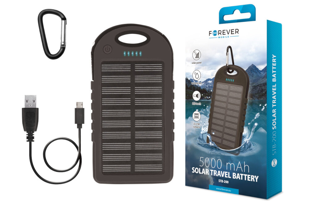 Powerbank solarny FOREVER STB-200 5000mAh Żółty