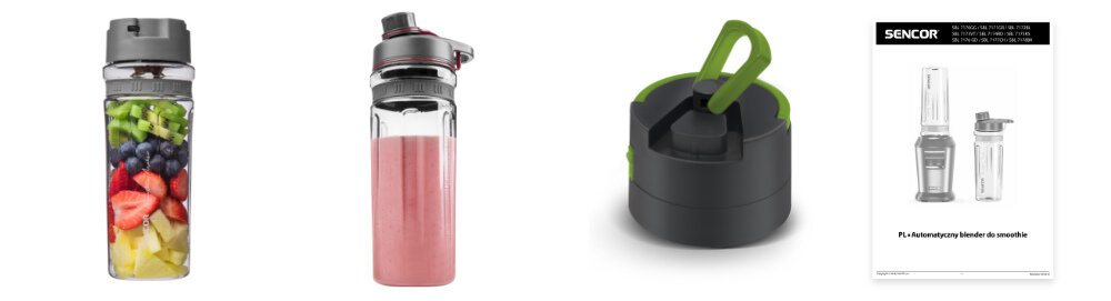 Blender kielichowy SENCOR 7174RD Czerwony zestaw akcesoria komplet wyposażenie