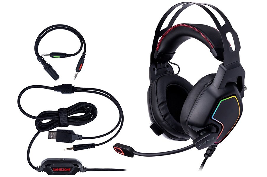 Słuchawki Tracer Gamezone Raptor RGB - złącze mini Jack 3.5mm USB