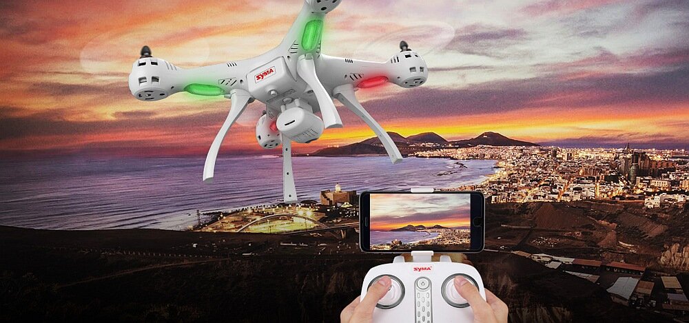 Dron SYMA X8 Pro RTF lot bateria zasięg diody akrobacje nadajnik