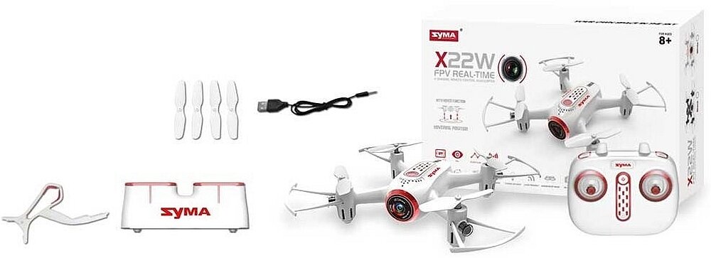 Dron SYMA X22W RFT lot bateria zasięg diody akrobacje nadajnik 