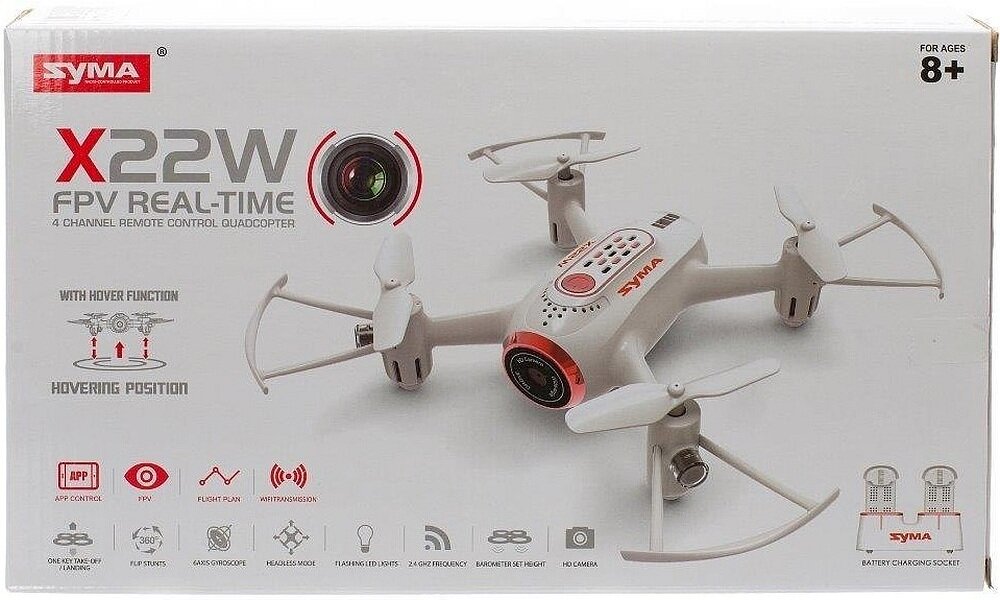 Dron SYMA X22W RFT lot bateria zasięg diody akrobacje nadajnik 
