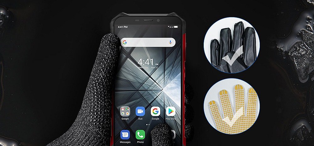Smartfon ULEFONE Armor X3 rękawiczki obsługa ekran