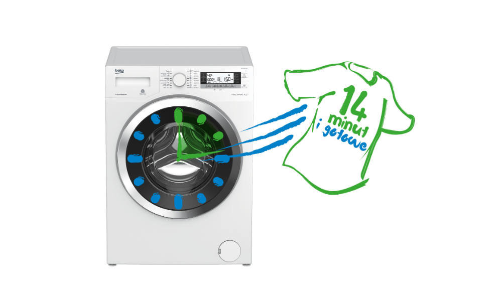 Pralko-suszarka BEKO HTV8712XW - Program Xpress Super Short