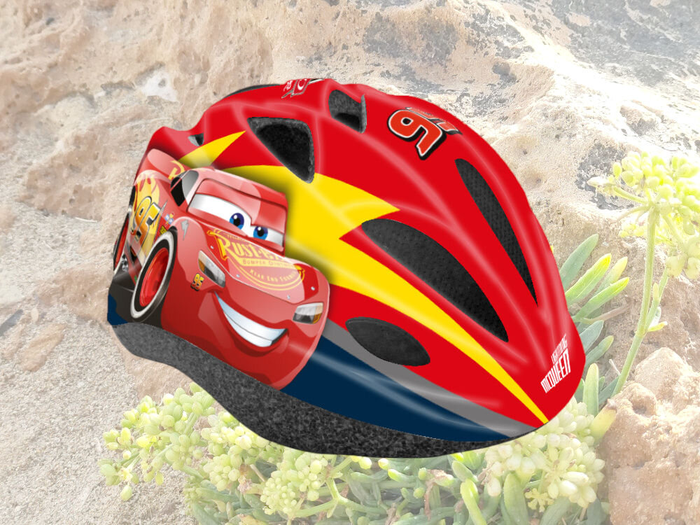 Kask rowerowy DISNEY Auta Czerwony dla Dzieci (rozmiar 52-56) abs eps amortyzacja