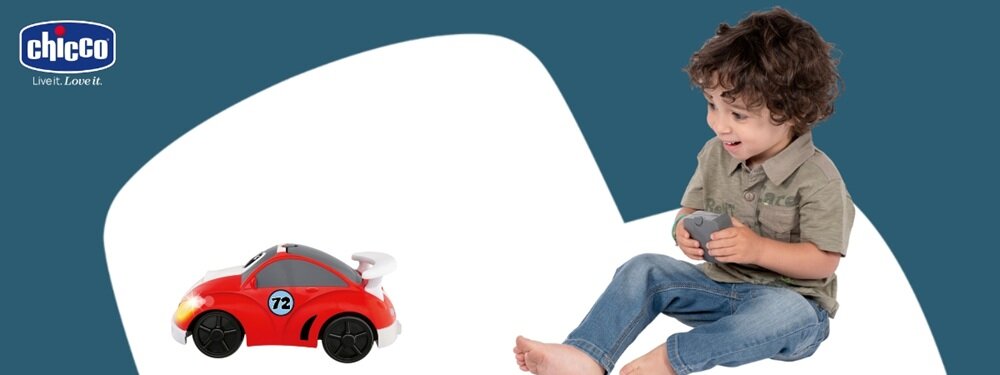 amochód zdalnie sterowany CHICCO Johnny Coupe RC pierwsze autko dziecka, zabawa i edukacja, łatwy w obsłudze pilot