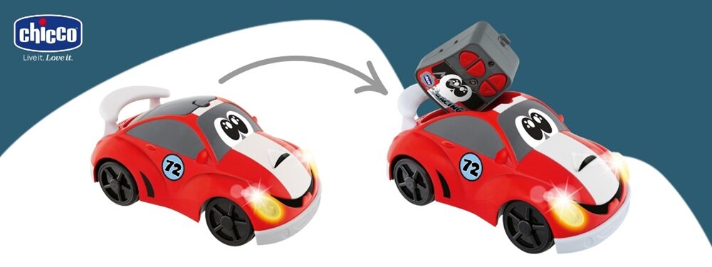 amochód zdalnie sterowany CHICCO Johnny Coupe RC intuicyjne sterowanie, rzwój umiejętności, świecące reflektory, miękkie zderzaki