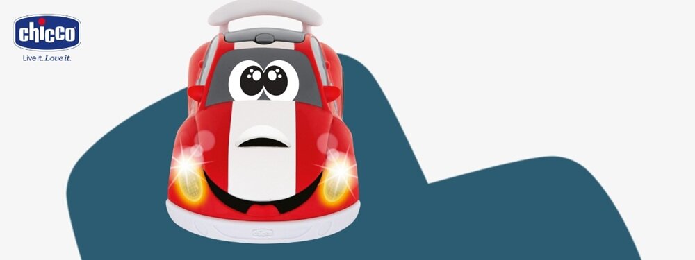 amochód zdalnie sterowany CHICCO Johnny Coupe RC wsparcie rozwoju, koordynacja wzrokowo-ruchowa, zrozumienie przyczynowo-skutkowe