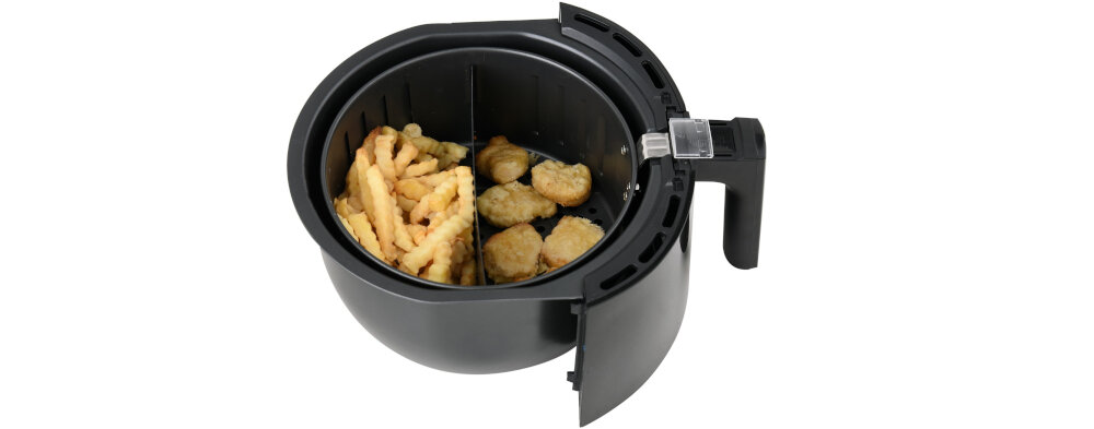 Frytkownica beztłuszczowa LUND 67572 Air Fryer wielofunkcyjne urzadzenie moc smazy odmraza podgrzewa piecze grilluje frytki mieso ryba warzywa ciasta mniej tluszczu