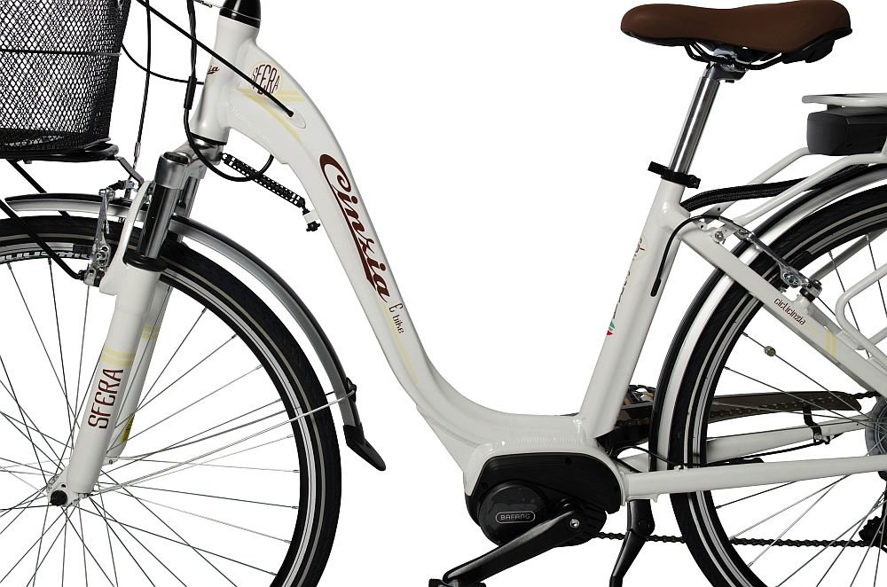 Rower elektryczny CINZIA Sfera BF 28 D18 Biały - Rama