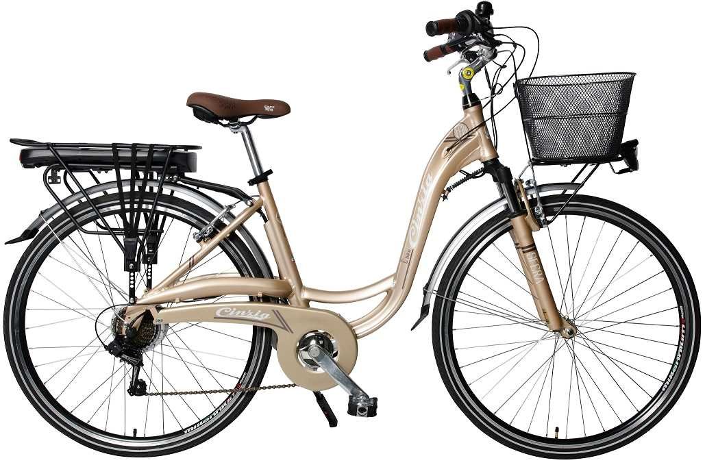 Rower elektryczny CINZIA Sfera 26 D18 Złoty  
