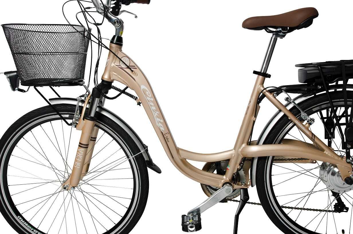 Rower elektryczny CINZIA Sfera 26 D18 Złoty - Rama
