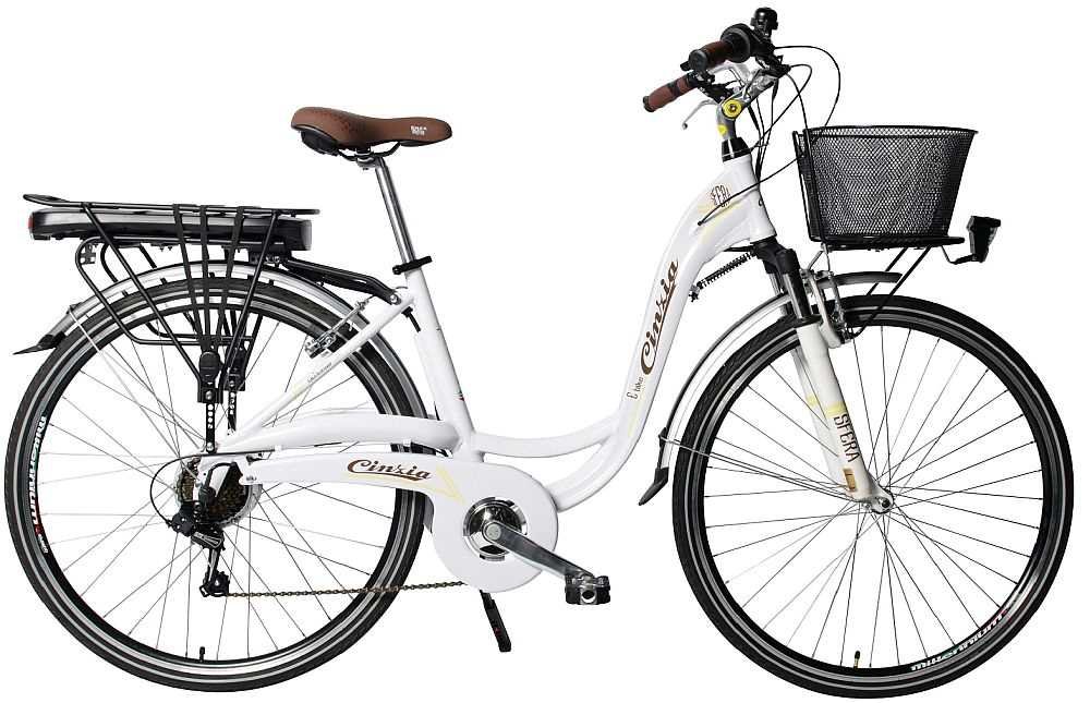 Rower elektryczny CINZIA Sfera 28 D18 Biały