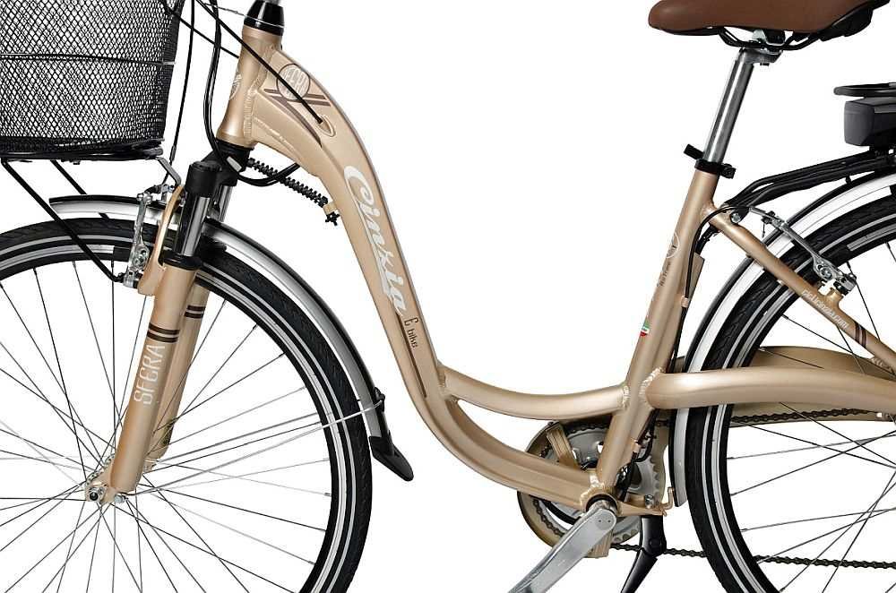 Rower elektryczny CINZIA Sfera 28 D18 Złoty - Rama