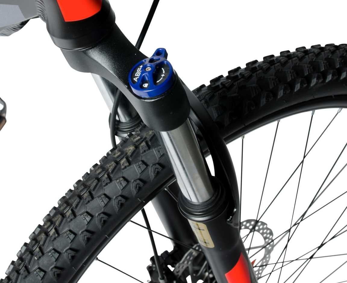 Rower elektryczny CINZIA Sleek BF 27.5 M18 Czerwono-czarny - AMORTYZATOR