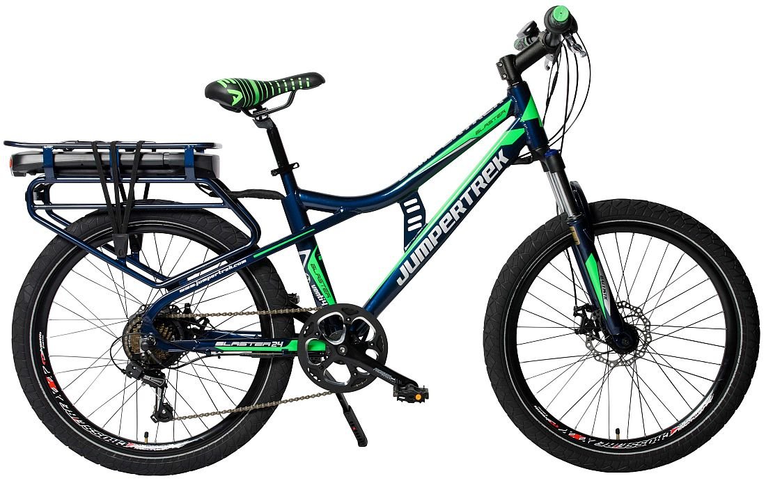 Rower elektryczny CINZIA Blaster 24 M16 Niebiesko-zielony  