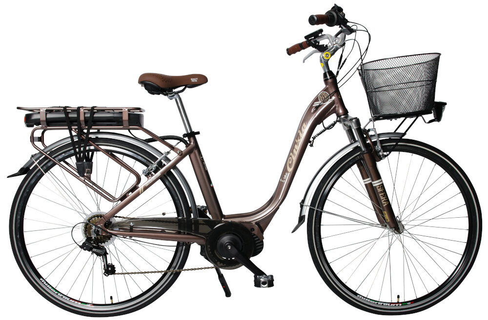 Rower elektryczny CINZIA Sfera BF 28 D18 Brązowy  