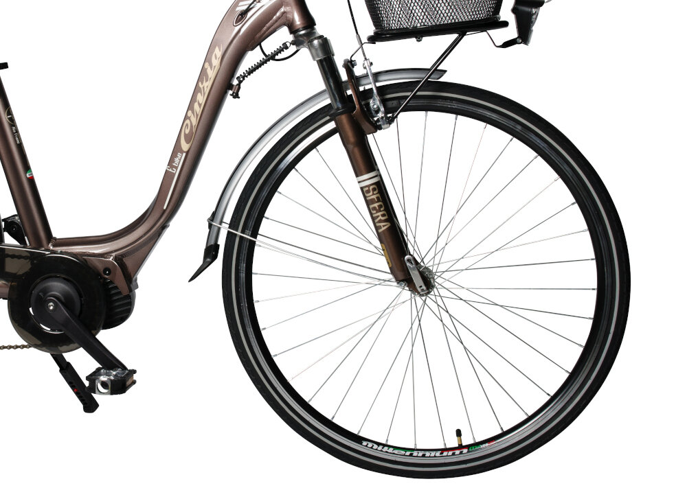 Rower elektryczny CINZIA Sfera BF 28 D18 Brązowy - KOŁA 