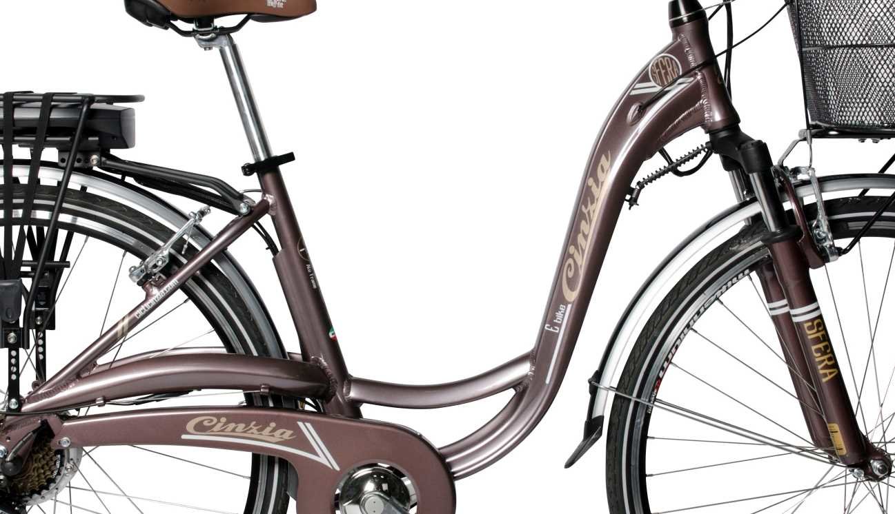 Rower elektryczny CINZIA Sfera 28 D18 Brązowy - Rama