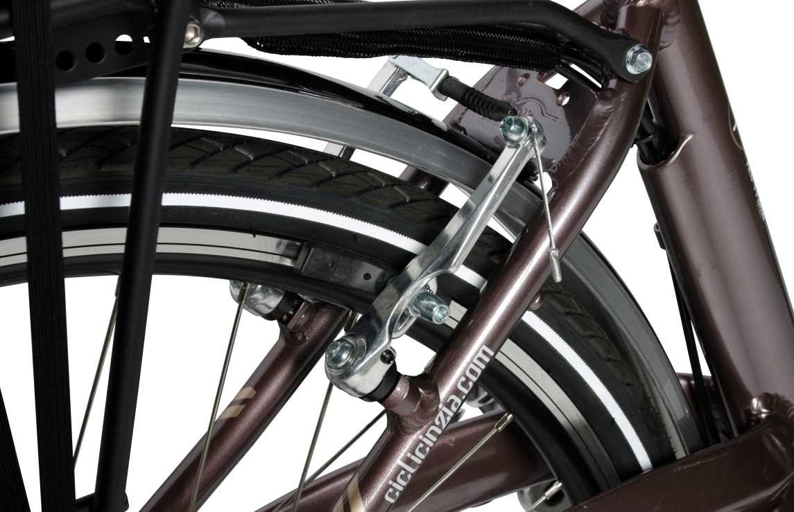 Rower elektryczny CINZIA Sfera 28 D18 Brązowy - HAMULCE