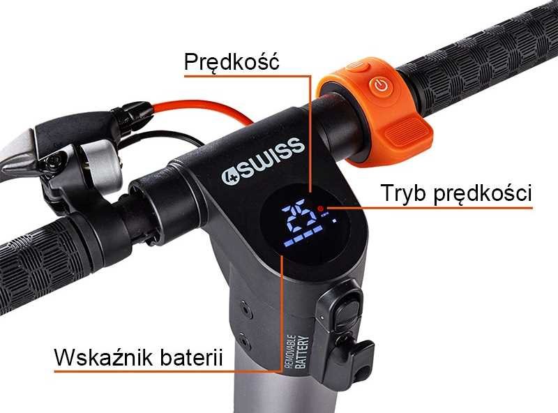 Hulajnoga elektryczna 4SWISS EX4 E-Orange  - wyświetlacz