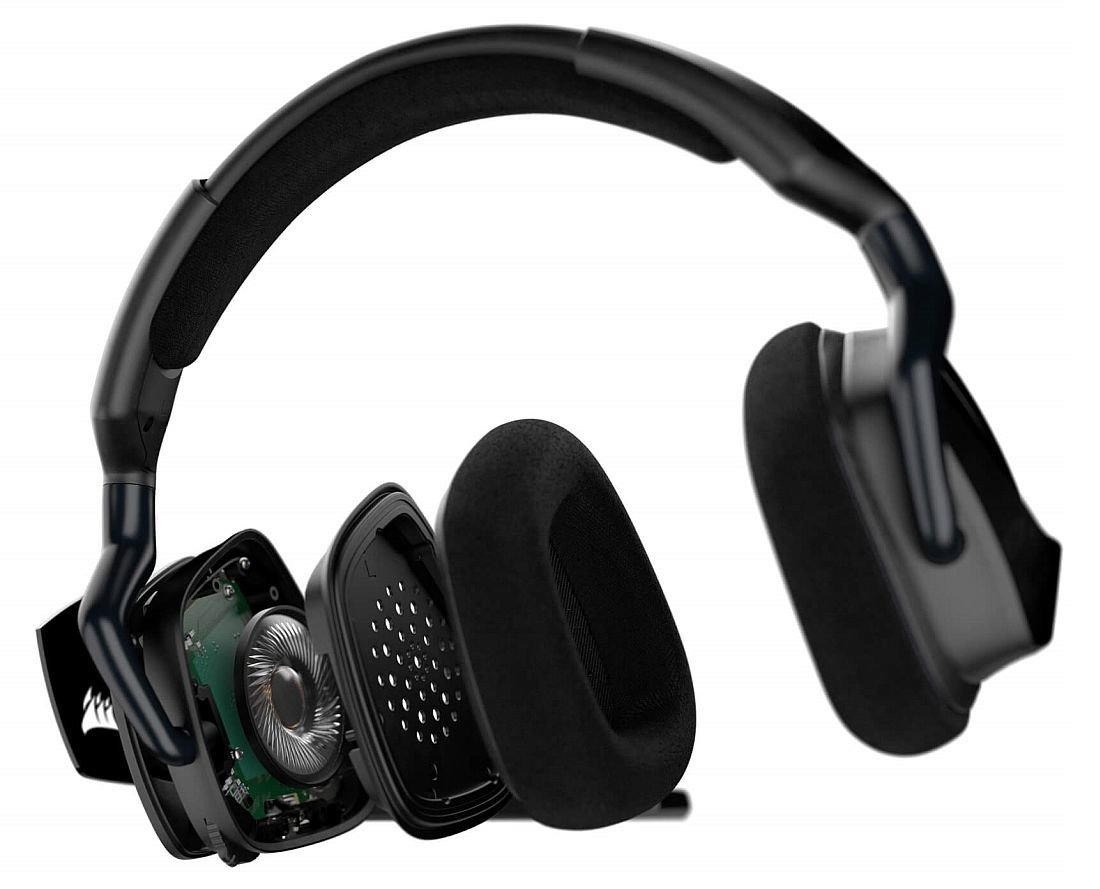 Słuchawki CORSAIR Void RGB Elite Wireless - przetworniki neodymowe