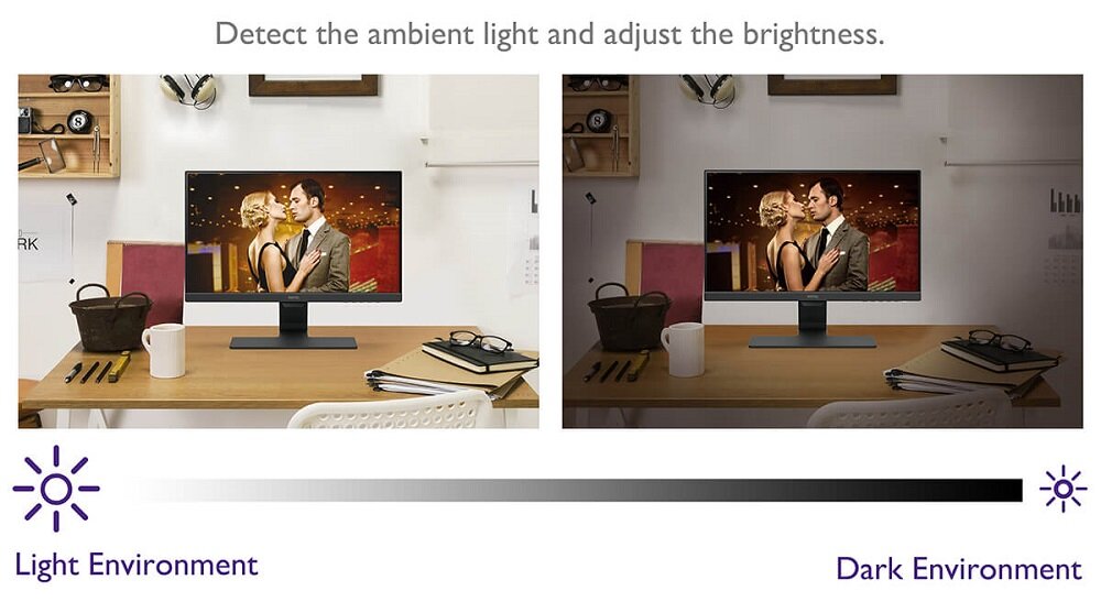 Monitor BENQ EW2480 - Technologia Brightness Inteligence