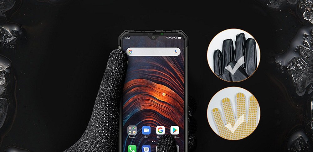 Smartfon ULEFONE Armor 7 rekawice obsługa ekran