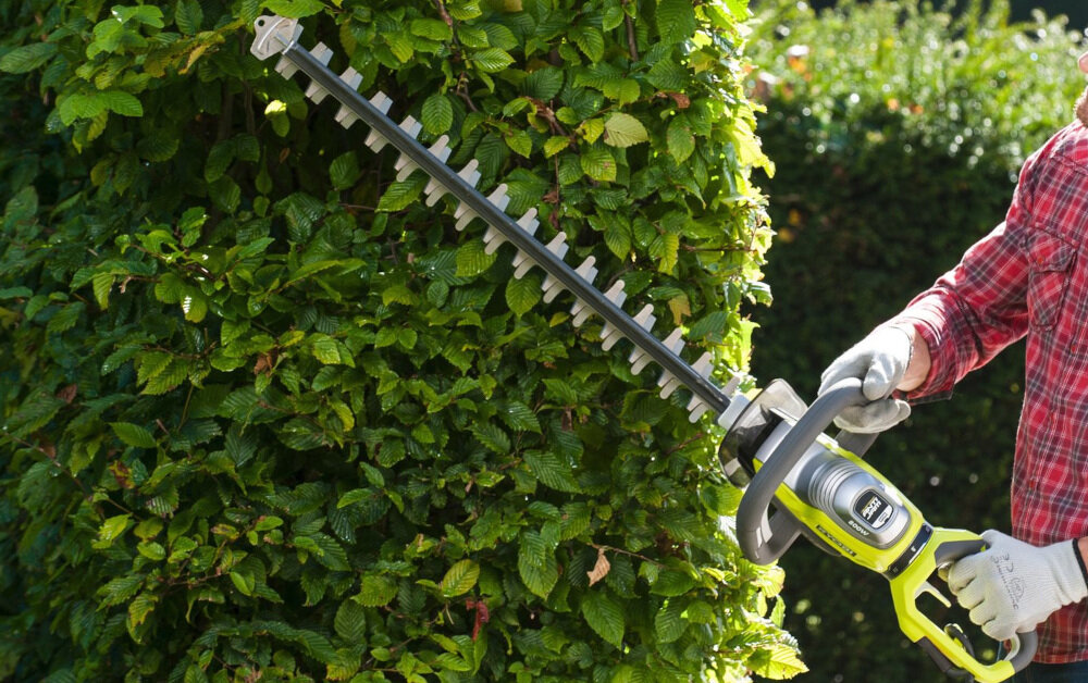 Nożyce do żywopłotu RYOBI RHT8165RL elektryczne ostrze o długości 60 cm szlifowane techniką diamentową grubość cięcia 34 mm
