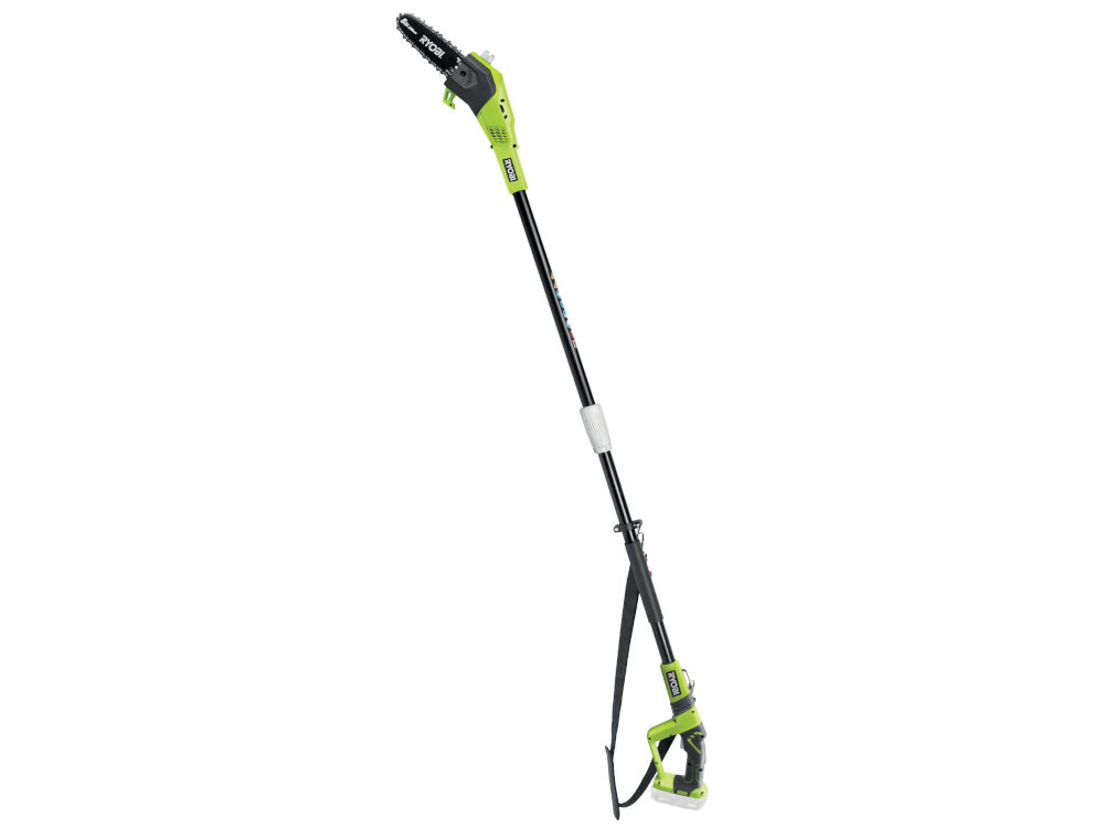 Piła akumulatorowa RYOBI RPP1820-15S do typowych prac wycinkowych prowadnica OREGON o długości 20 cm łańcuch automatyczne smarowanie łańcucha i prowadnicy nieprzerwane cięcie