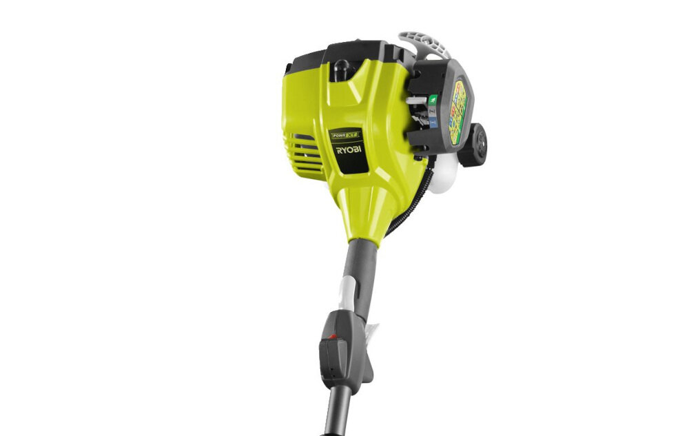 Kosa spalinowa RYOBI RBC254SESO silnik kompaktowy z wałem korbowym moc 0,74 kW pojemność 25,4 cm3 przyjazna środowisku technologia silników obniża emisję CO2 o 73% i HC+NOx o 28%