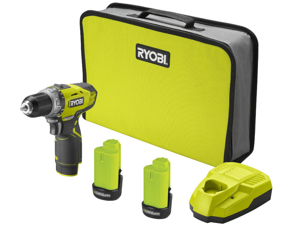 Wiertarko-wkrętarka RYOBI RCD12012L torba narzędziowa dwa akumulatory o pojemności 1,3 Ah ładowarka