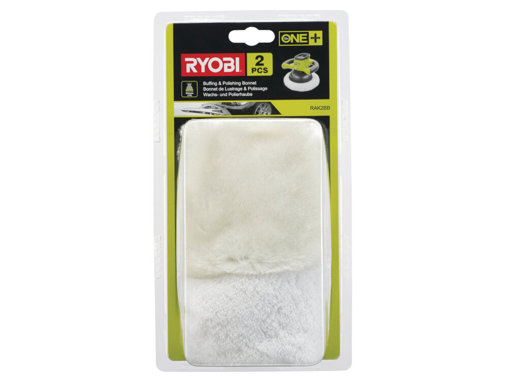 Zestaw do polerowania RYOBI RAK2BB do polerowania powierzchni usuwaniu wosku czyszczenia do suszenia wilgotnej powierzchni 2 nakładki polerskie