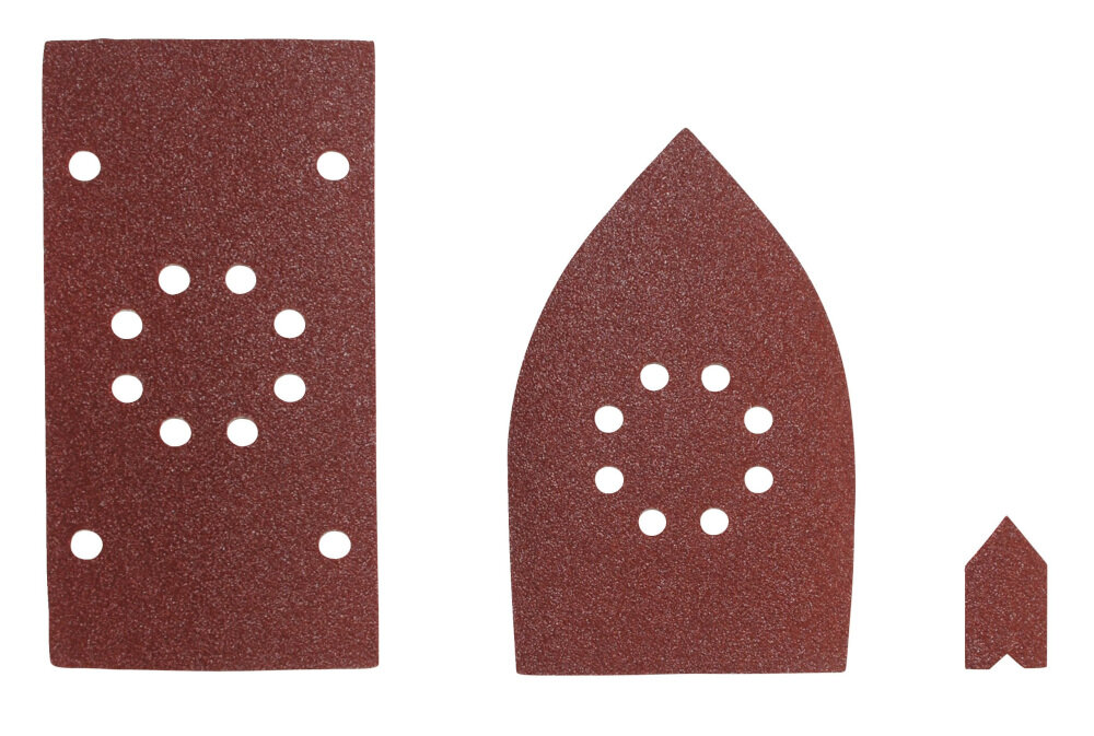 Papier ścierny RYOBI EMS180RV (30 szt.) 30 sztuk papierów ściernych gradacja 80 100 120 pasuje do szlifierek uniwersalnych z serii RMS180 marki RYOBI