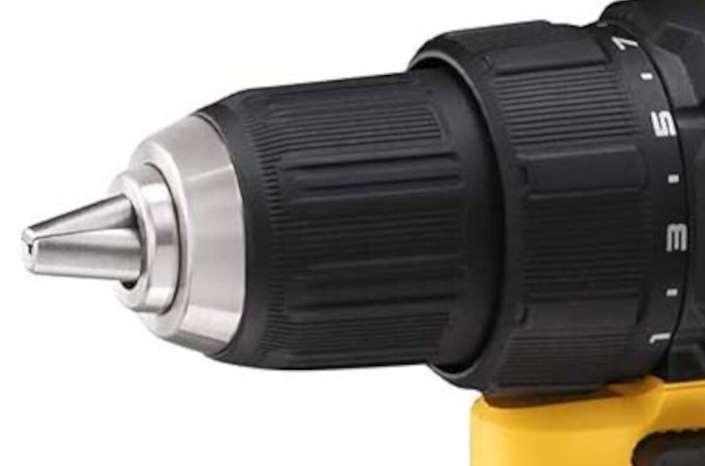 Wiertarko-wkrętarka DEWALT DCD708D2T jednotulejowy samozaciskowy uchwyt wiertarski regulacja w zakresie do 1,5 mm do 13 mm automatyczna blokada wrzeciona