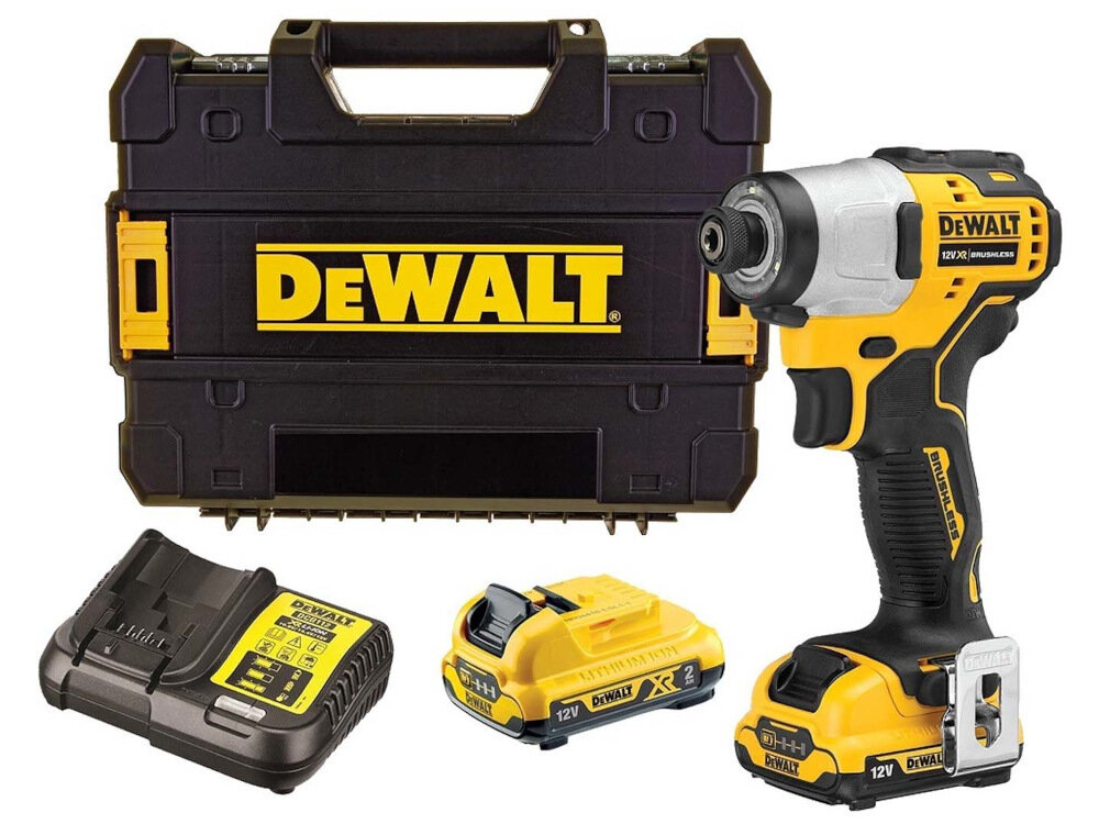 Zakrętarka udarowa DEWALT DCF801D2-QW dwa akumulatory ładowarka zaczep do paska uchwyt magnetyczny walizka instrukcja obsługi w języku polskim karta gwarancja