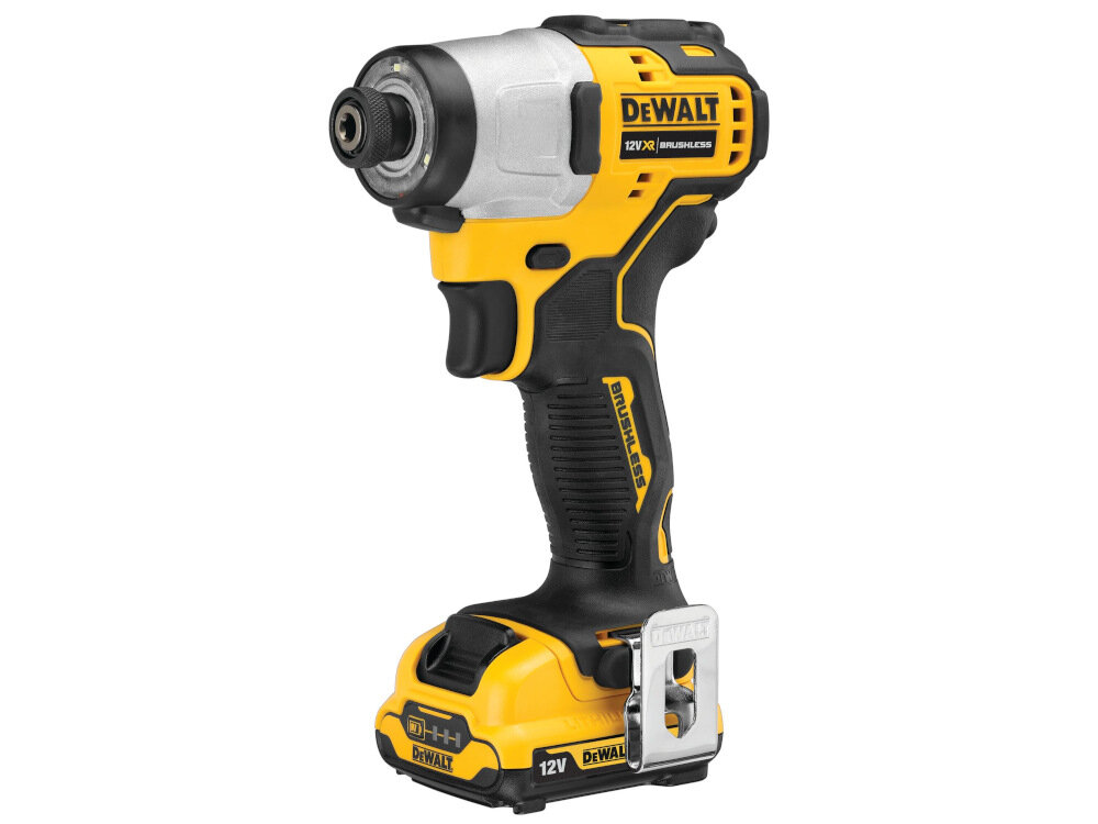 Zakrętarka udarowa DEWALT DCF801D2-QW niewielka ergonomiczna konstrukcja do małych i ciasnych przestrzeni w warunkach domowych w profesjonalnych warsztatach waga 1,25 kg łatwe przenoszenie urządzenia