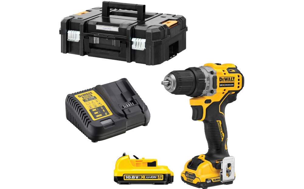 Wiertarko-wkretarka DEWALT DCD701D2 wyposazenie komplet zestaw akcesoria ladowarka dla akumlatory zaczep do paska walizka