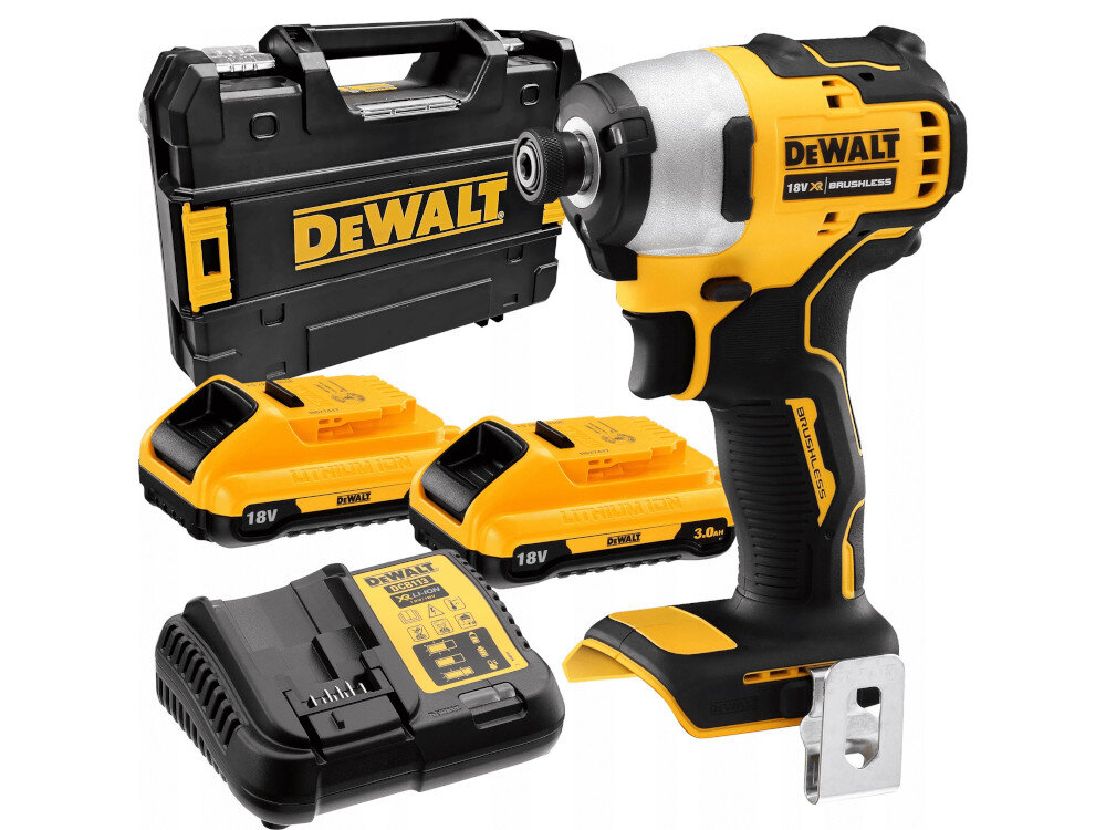 Zakrętarka udarowa DEWALT DCF809L2T w zestawie zaczep do paska 2 akumulatory ładowarka walizka systemowa T-STAK instrukcja obsługi w języku polskim karta gwarancyjna