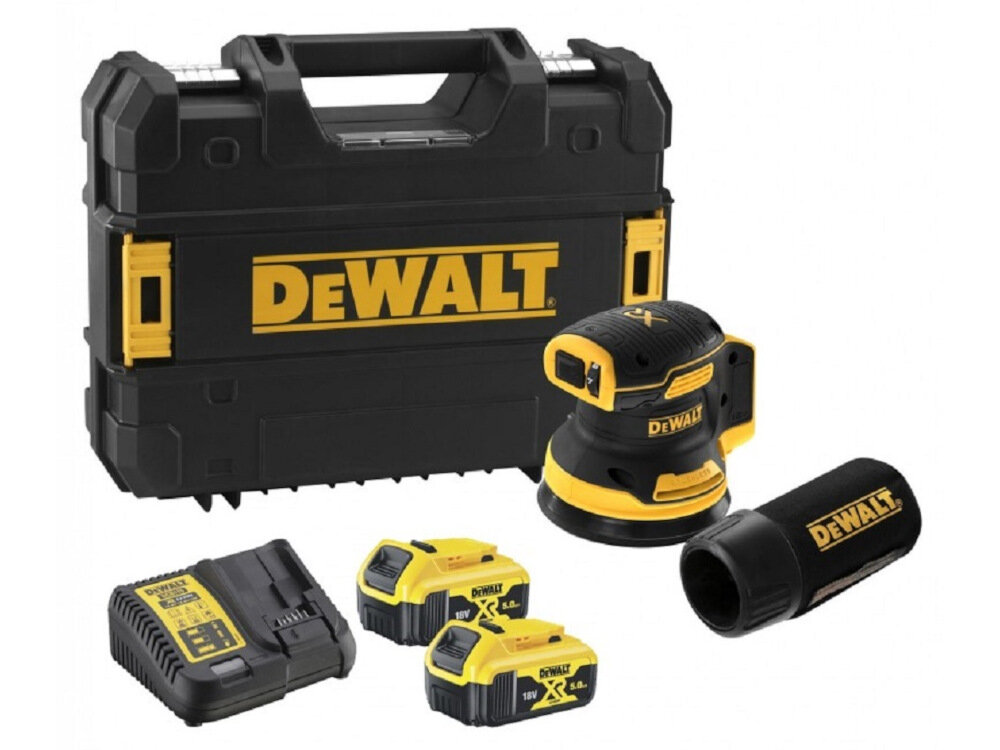 Szlifierka mimośrodowa DEWALT DCW210P2 zestaw dwa akumulatory ladowarka walizka worek na pyl dokumentacja