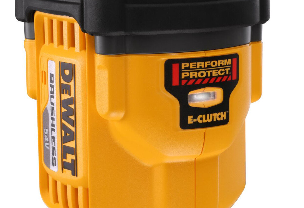 Wiertarka kątowa DEWALT DCD470N nowoczesne narzędzie technologia EClutch to Perform & Protect wysoki poziom bezpieczeństwa i sterowania ogranicza zapylenie i niskim poziom wibracji elektroniczne sprzęgło