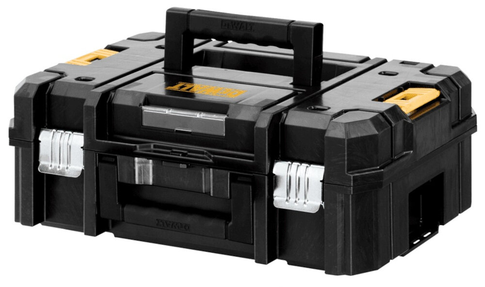 Zestaw Combo DEWALT DCK2062S2T walizka transportowa TSTAK II z bardzo mocnego tworzywa sztucznego wytrzymałe na uszkodzenia mechaniczne