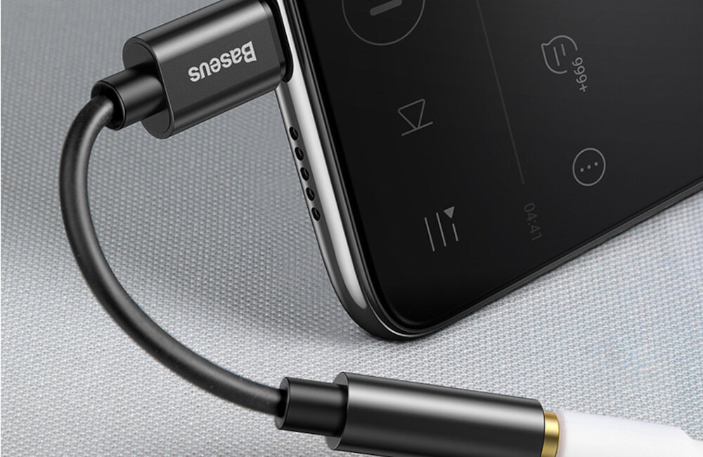 ADAPTER AUDIO BASEUS L54 USB-C + MINI JACK 3,5MM (SZARY)