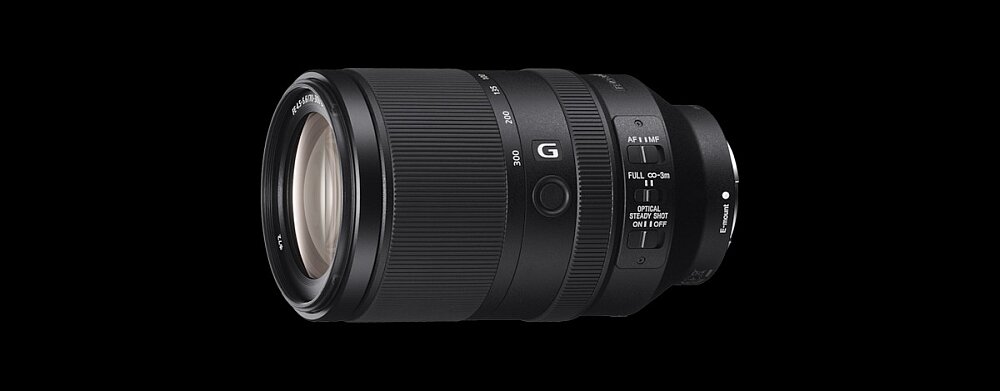 Obiektyw SONY FE 70-300mm F4.5-5.6 G OSS aparat zdjęcia ogniskowa zoom szkła optyka soczewki montaż bagnet af ostrość regulacja pierścienie