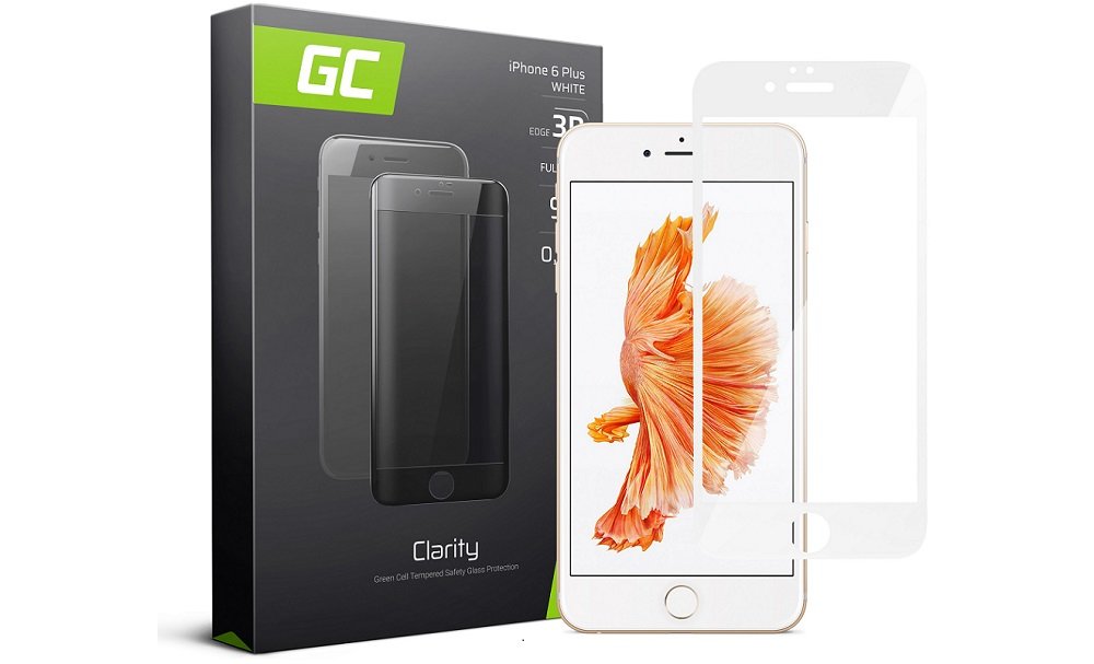 Szkło hartowane GREEN CEEL GC Clarity do Apple iPhone 6 Plus Biały OCHRONA BEZPIECZEŃSTWO ZABEZPIECZENIE