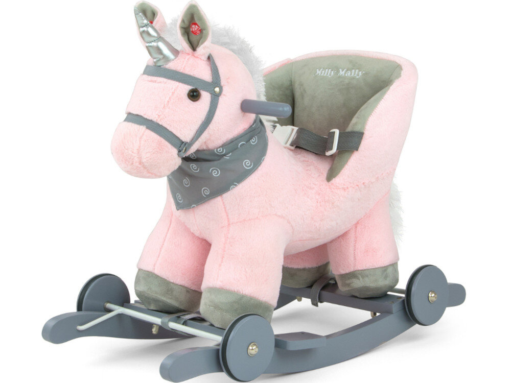 Koń na biegunach MILLY MALLY Polly Miętowy siedzisko pasy