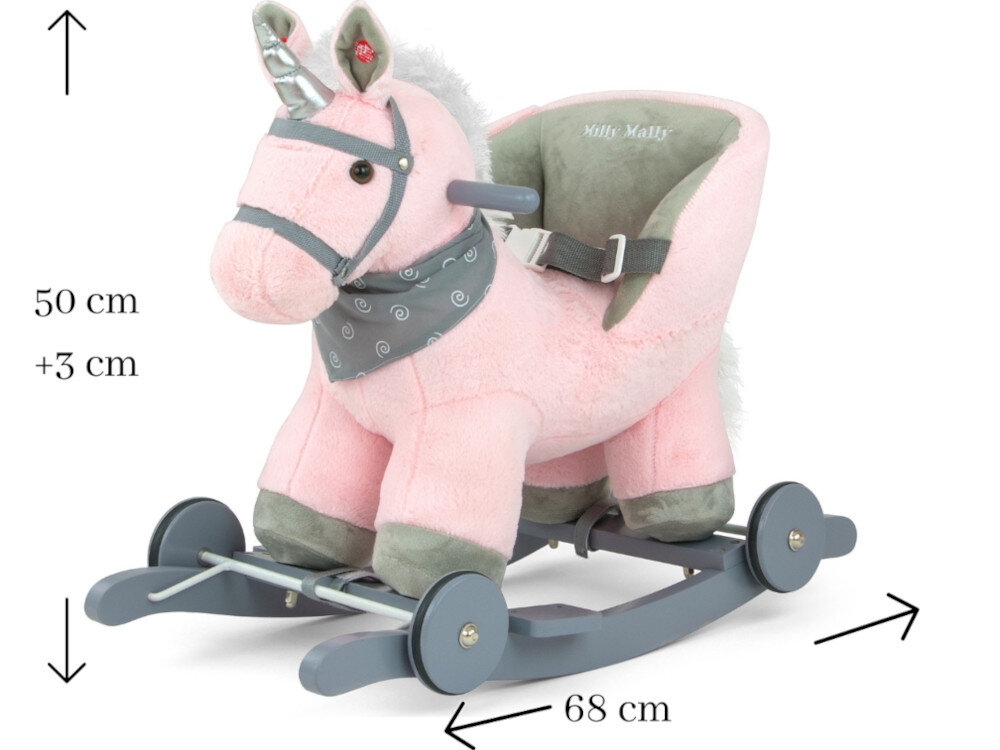 Koń na biegunach MILLY MALLY Polly Miętowy elementy baterie