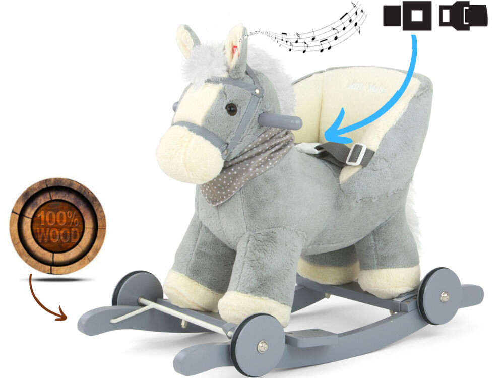 Koń na biegunach MILLY MALLY Polly Miętowy składane kółka podnóżki rączki rozwój koordynacji równowagi