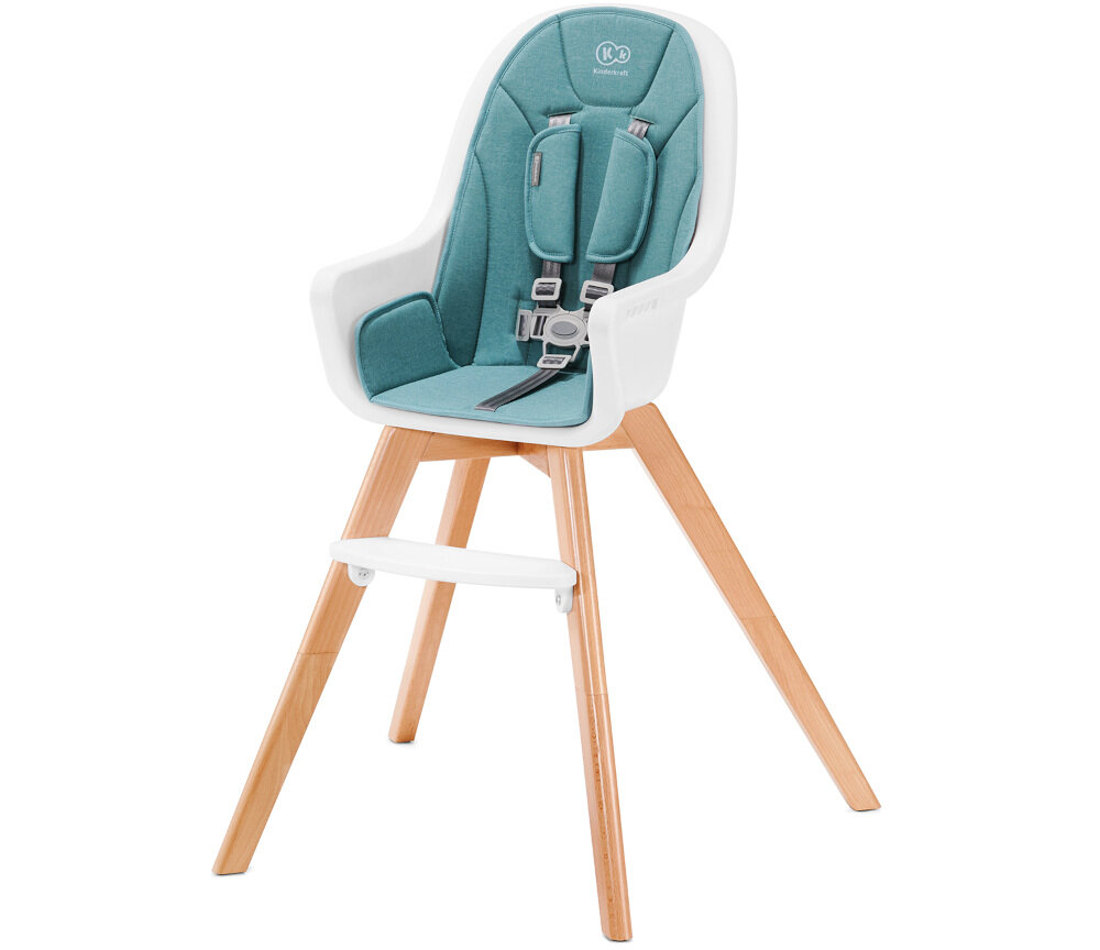 Krzesełko do karmienia KINDERKRAFT Tixi Turkusowy Pasy bezpieczeństwa